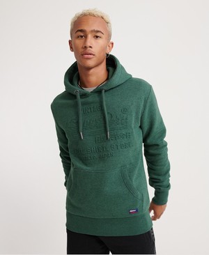 Superdry Sweat Ing Shop Embossed Férfi Kapucnis Pulóver Zöld | AHDCJ9318